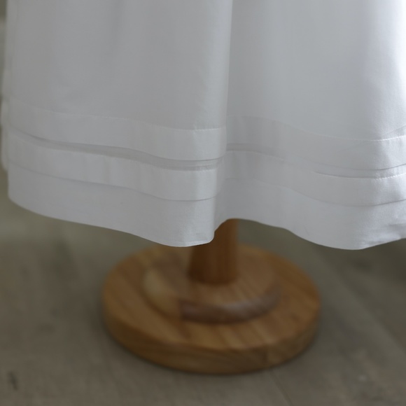 Strasburg Dress White Cotton Lined Sleeveless Embroidery Sash Beach Portrait - Picture 4 of 6